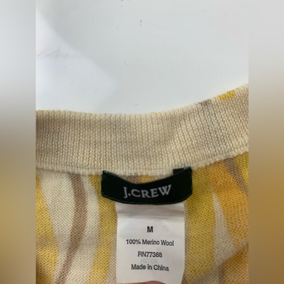 J.Crew yellow stripe blouse size M - Picture 2 of 3